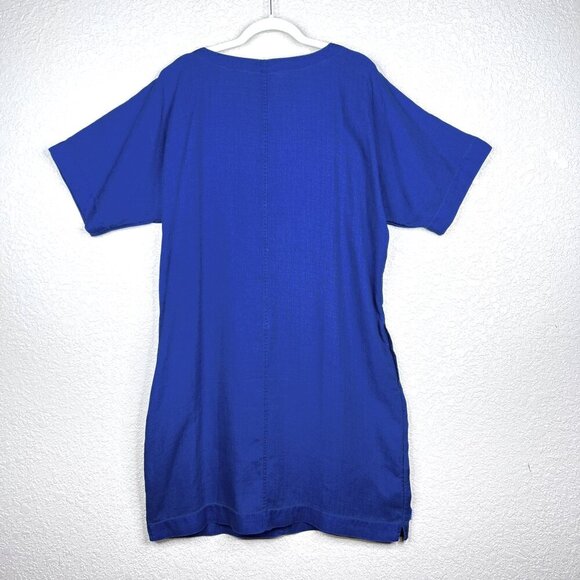 J. Jill Pure Jill Indigo Kimono-Sleeve Chambray Shorewash Blue Midi M Tall -NWOT - Picture 3 of 5